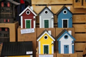 Bird nest boxes for sale at Tuinfestival Hex June 2019